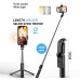 Selfie Stick cu lumina, Telecomanda, Bluetooth, 3 moduri, Universal, Negru 