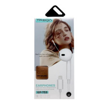Handsfree Lightning TREQA EP-753, Alb Compatibil cu Apple iPad 10.2 (2019)