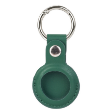 Husa AirTag din Piele ecologica Premium, pentru Protectie, cu Breloc, compatibila Apple, Verde