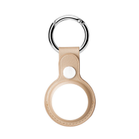 Husa AirTag doua fete din Piele ecologica Premium, pentru Protectie, cu Breloc, compatibila Apple, Auriu