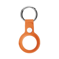 Husa AirTag doua fete din Piele ecologica Premium, pentru Protectie, cu Breloc, compatibila Apple, Portocaliu