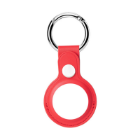 Husa AirTag doua fete din Piele ecologica Premium, pentru Protectie, cu Breloc, compatibila Apple, Rosu