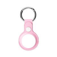Husa AirTag doua fete din Piele ecologica Premium, pentru Protectie, cu Breloc, compatibila Apple, Roz