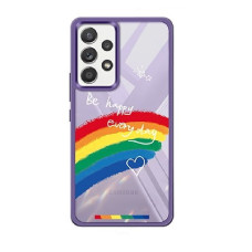 Husa spate Silicon compatibil cu Samsung Galaxy A54 5G, Mov Model Be Happy