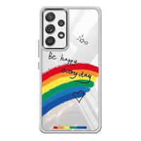 Husa spate Silicon compatibil cu Samsung Galaxy A54 5G, Transparenta Model Be Happy
