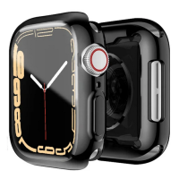 Folie Protectie cu husa pentru Apple Watch Ultra 1 2 49MM, Silicon, Neagra
