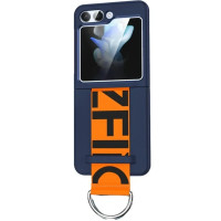 Husa Plastic pentru Samsung Galaxy Z Flip5 F731, Cu prindere, Albastra