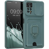 Husa spate silicon TPU Anti-soc, Capac glisant pentru camere, Acoperire completa, Inel de prindere, Magnet, compatibil cu Samsung Galaxy A34 A346, Verde