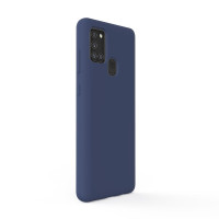 Husa spate silicon cu interior catifelat, TPU compatibil cu Apple iPhone 16 Pro Max, Albastru navy